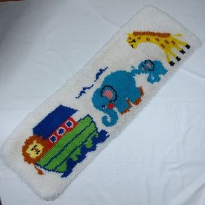 1970s Bucilla Noahs Ark Latch Hook Rug 12601 Rug
